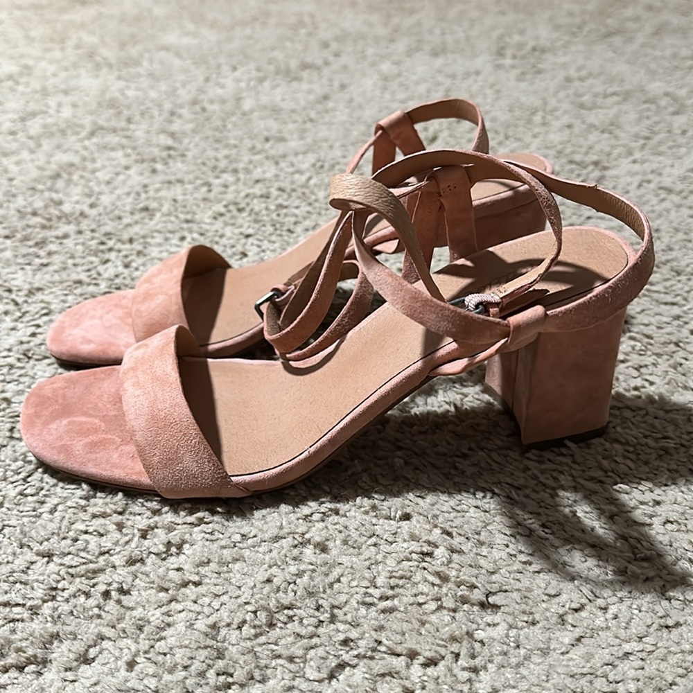 Madewell Pink Suede Heeled Sandals